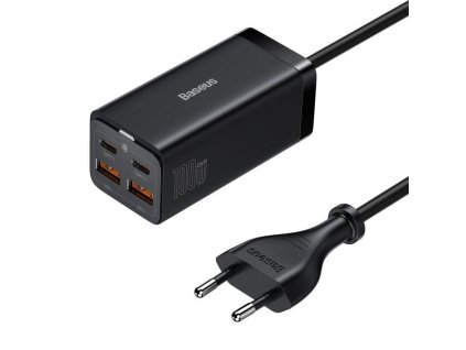 Baseus GaN3 Pro stolný rýchlonabíjací adaptér 2x USB-A, 2x USB-C 100W čierny