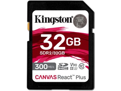 KINGSTON SDHC 32GB Canvas React Plus UHS-II V90 (čítanie/zápis: 300/260MB/s)