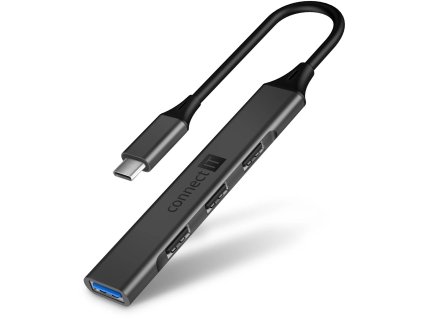 Connect IT USB-C rozbočovač, (1xUSB-A 3.0, 3xUSB-A 2.0), externý, antracitová