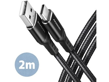 AXAGON BUCM-AM20AB, HQ kábel USB-C <-> USB-A, 2 m, USB 2.0