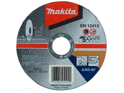 Makita B-45755 rezný kotúč 115x1,6x22 z nehrdzavejúcej ocele