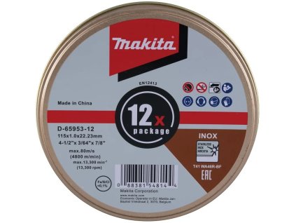 Makita D-65953-12 rezný kotúč 115x1,2x22,23 z nehrdzavejúcej ocele