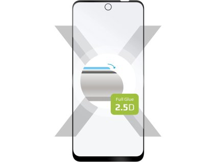 Ochranné tvrdené sklo FIXED Full-Cover pre Motorolu Moto E32, priľnavé na celý displej, čierne