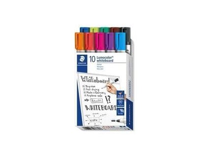 STAEDTLER Popisovače na biele tabule "Lumocolor 351", 10 farieb, 2 mm, okrúhly hrot 351 B10
