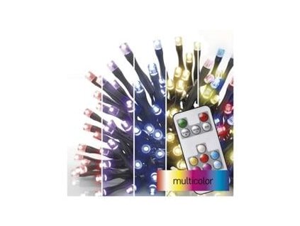 LED vianočná reťaz, 12 m, vnútorná a vonkajšia, RGB, diaľkové ovládanie, programy, časovač