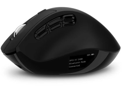 CONNECT IT FOR HEALTH Bezdrôtová ergonomická myš DualMode s LCD displejom, ČIERNA