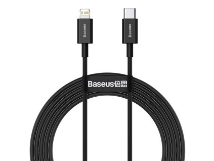 Baseus Tungsten Gold Rýchlonabíjací / dátový kábel USB-C na Lightning PD 20W 2 m, čierny