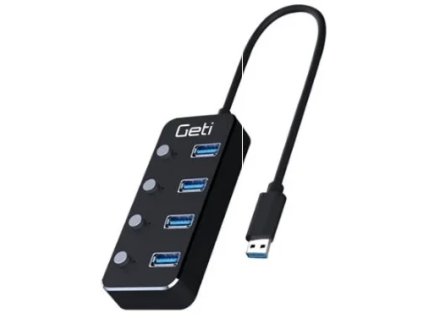 Geti USB hub 4x USB-A 3.0 GUH4AS s prepínačmi