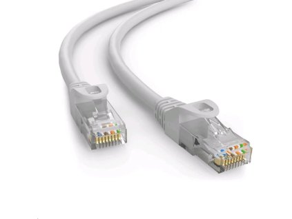 C-TECH patch kábel Cat6, UTP, sivý, 7,5 m