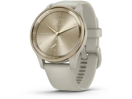 Garmin vivomove Trend, krémovo zlatá luneta z nehrdzavejúcej ocele, francúzske sivé puzdro, silikónový remienok