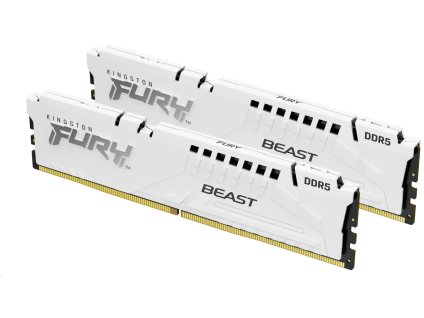 Kingston Fury Beast White DDR5 DIMM 32GB 5200MHz, Intel XMP, biela (sada 2x 16GB)