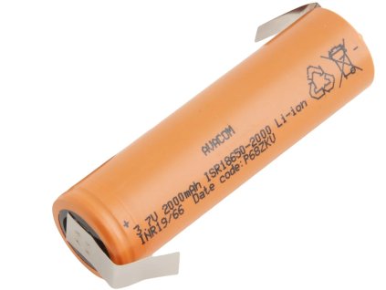 Nabíjateľná priemyselná batéria 18650 Avacom 2000mAh 3,7V Li-Ion - so Z-vývodmi
