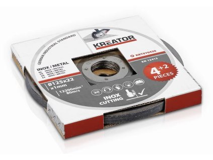 Kreator KRT070420 - Rezný kotúč z nerezovej ocele/oceľ 125 x 1,0 mm 4 plus 2 (6ks)