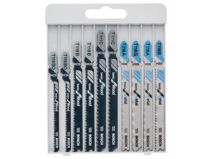 Bosch 10-dielna sada pílových listov pre kmitacie píly Basic for Metal and Wood T 119 (2.607.010.630)