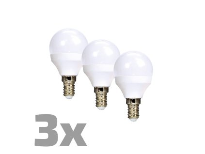 ECOLUX LED žiarovka Ecolux 3-pack, miniglobe, 6W, E14, 3000K, 450lm, 3ks