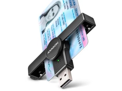 AXAGON CRE-SMPA, USB-A PocketReader čítačka kontaktných kariet Smart card, (eCitizen, eID klient)