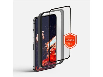 Prémiové ochranné tvrzené sklo FIXED Armor s aplikátorem pro Apple iPhone 15, černé