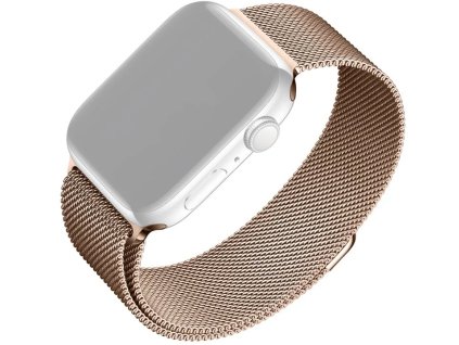 Remienok Mesh z nehrdzavejúcej ocele FIXED Mesh pre Apple Watch 38/40/41 mm, ružové zlato