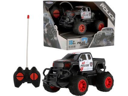 Plyšové auto RC policajný off-road pick-up