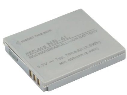 Canon NB-4L Li-Ion 3,7 V 700 mAh 2,6 Wh
