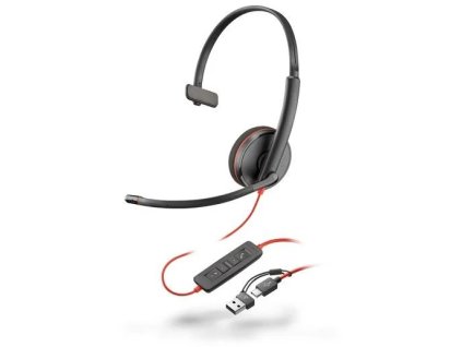 Poly headset Blackwire 3210, adaptér USB-C/A, mono