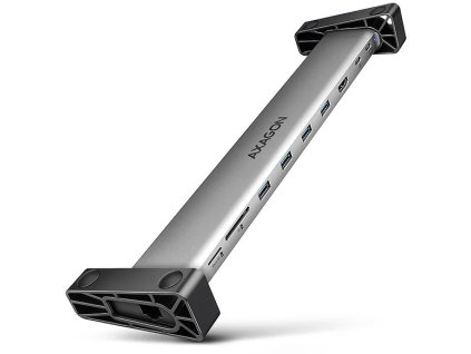 AXAGON HMC-10HLS, rozbočovač USB 5Gb/s, 4x USB-A, HDMI 4k/60Hz, RJ-45 GLAN, SD/mSD, PD 100W