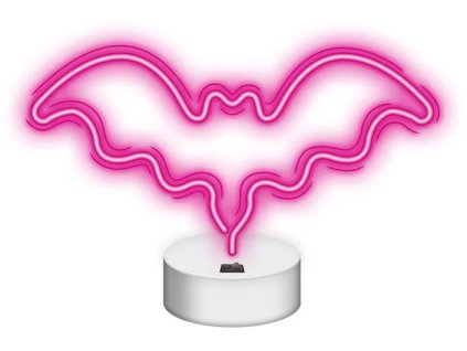 Dekoratívny LED neón na stojane Netopieria ružová