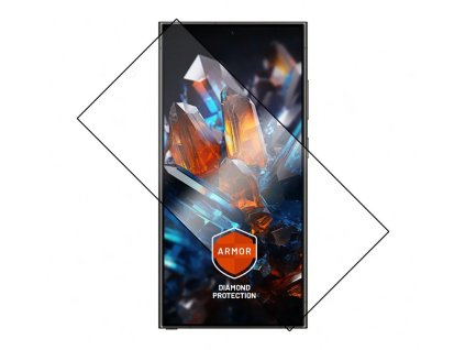 Prémiové ochranné tvrdené sklo FIXED Armor s aplikátorom pre Samsung Galaxy S24 Ultra, čierne