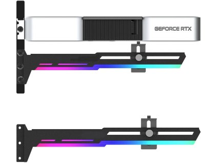 1stCOOL Držiak GPU kovový čierny AURA aRGB, Držiak VGA kovový čierny AURA aRGB