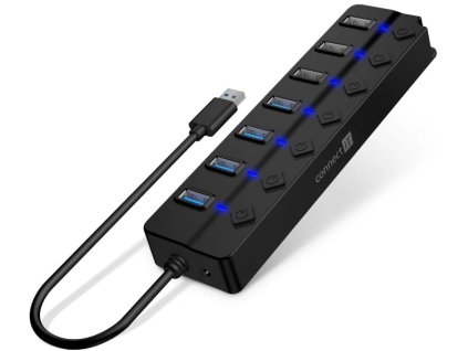 CONNECT IT Mighty Switch 2 USB-A hub, (4xUSB-A 3.0, 3xUSB-A 2.0), externý
