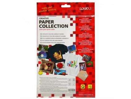 Samolepiaci papier s logom, lesklý, biely, A4, 155 g/m2, 2400 dpi, 20 listov, pre laserové tlačiarne