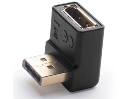PremiumCord DisplayPort 1.2 dole zakrivený adaptér 90°, samec/samica, pozlátené konektory