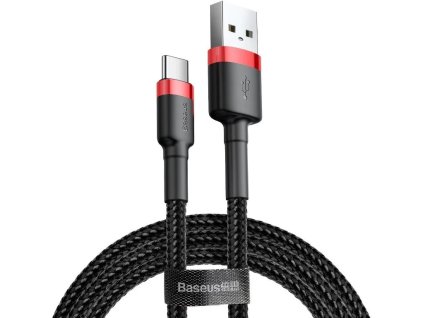 Kábel Baseus Cafule USB-C 3A 1m (červeno-čierny)