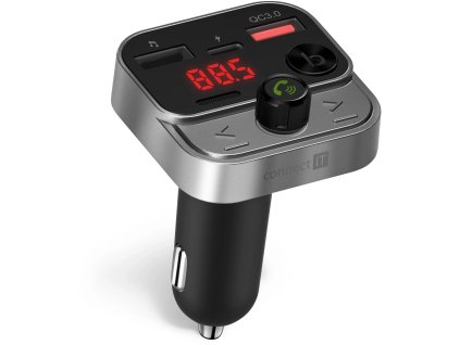 CONNECT IT InCarz Bezdrôtový FM vysielač, 2x USB-A + 1x USB-C, ANTRACITE