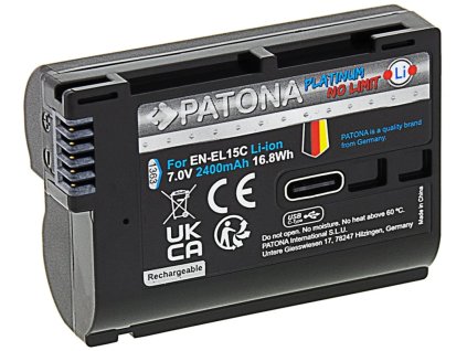 PATONA batéria pre Nikon EN-EL15C 2400mAh Li-Ion Platinum USB-C nabíjanie