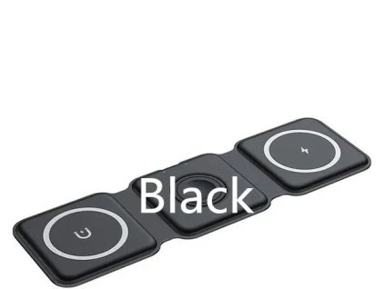 1stCOOL Bezdrôtová prenosná nabíjačka QI 3 v 1, kompatibilná s MagSafe, čierna, USB-C