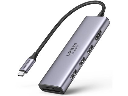 UGREEN 60383 Prevodník USB-C/HDMI+3USB 3.0 A+SD/TF