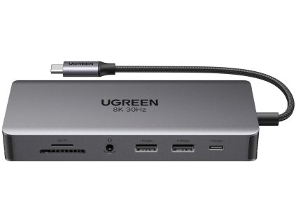 UGREEN 15965 Rozbočovač 11 v 1 USB-C (10 Gb/s USB 3.2, duálne HDMI)
