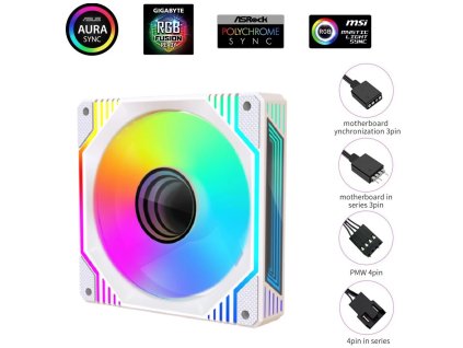 1stCOOL AURA EVO Mirror ARGB PWM ventilátor 12 cm biely