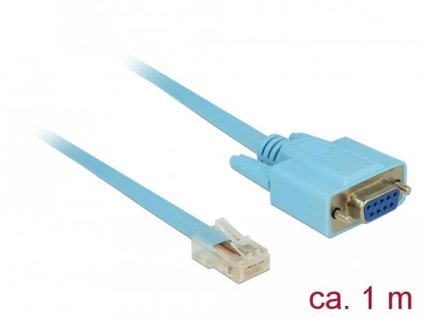 Delock Adaptér RS-232 DB9 samica > 1 x sériový RS-232 RJ45 samec 1 m