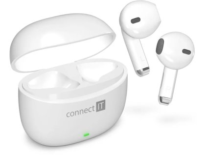 CONNECT IT True Wireless SonicBass slúchadlá do uší s mikrofónom, BIELEJŠIE