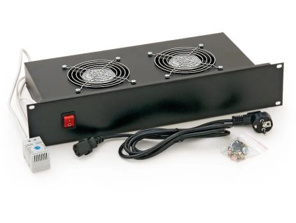 TRITON 19" Ventilačná jednotka horizontálna 2V 220V/46W termostat.2U čierna