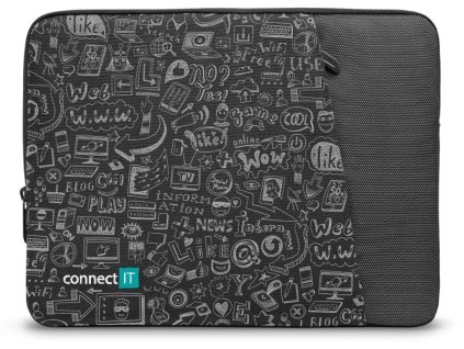 CONNECT IT Puzdro Doodle pre notebook 13,3", ČIERNE