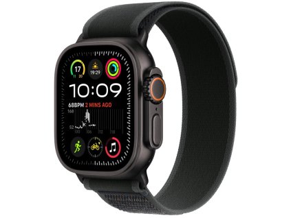 Apple Watch Ultra 2 GPS + Cellular 49 mm čierne titánové puzdro s čiernou slučkou Trail Loop - M/L (MX4V3CS/A)