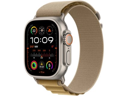 Apple Watch Ultra 2 GPS + Cellular 49 mm puzdro z prírodného titánu s opálenou alpskou slučkou - stredné (MX4F3CS/A)