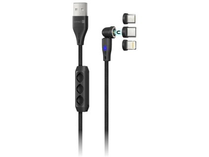 CONNECT IT Magnetický kábel PowerLink 3v1 (USB-C/Lightning/MicroUSB), 2 m