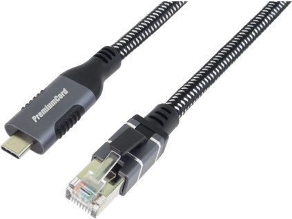 Ethernetový kábel USB-C -> LAN RJ45 10/100/1000 MBIT dĺžka 2 m