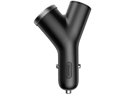 Nabíjačka do auta Baseus typ Y 2x USB 40W + cigaretový zapaľovač predĺžená čierna
