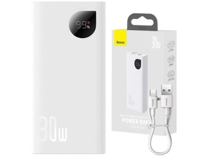 Power banka Baseus Adaman2 10000mAh 30W 2xUSB/USB-C biela