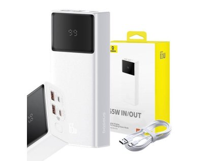 Power banka Baseus Star-Lord 20000mAh 65W 2x USB-A/micro USB/USB-C bílá